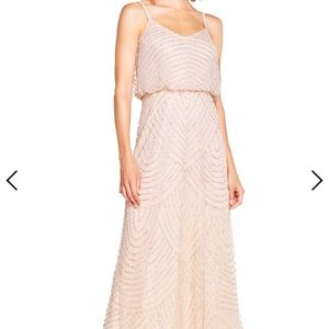 Adrianna Papell Art Deco Blouson Beaded Gown